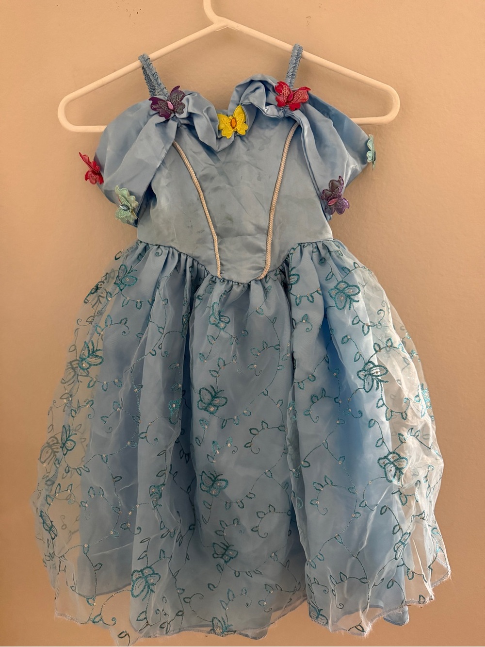 Light Blue Butterfly Princess Costume Dress for Kids